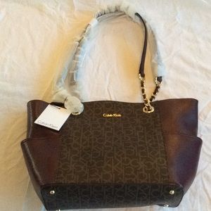 NEW Calvin Klein Kitote Bag Brown/Burgundy